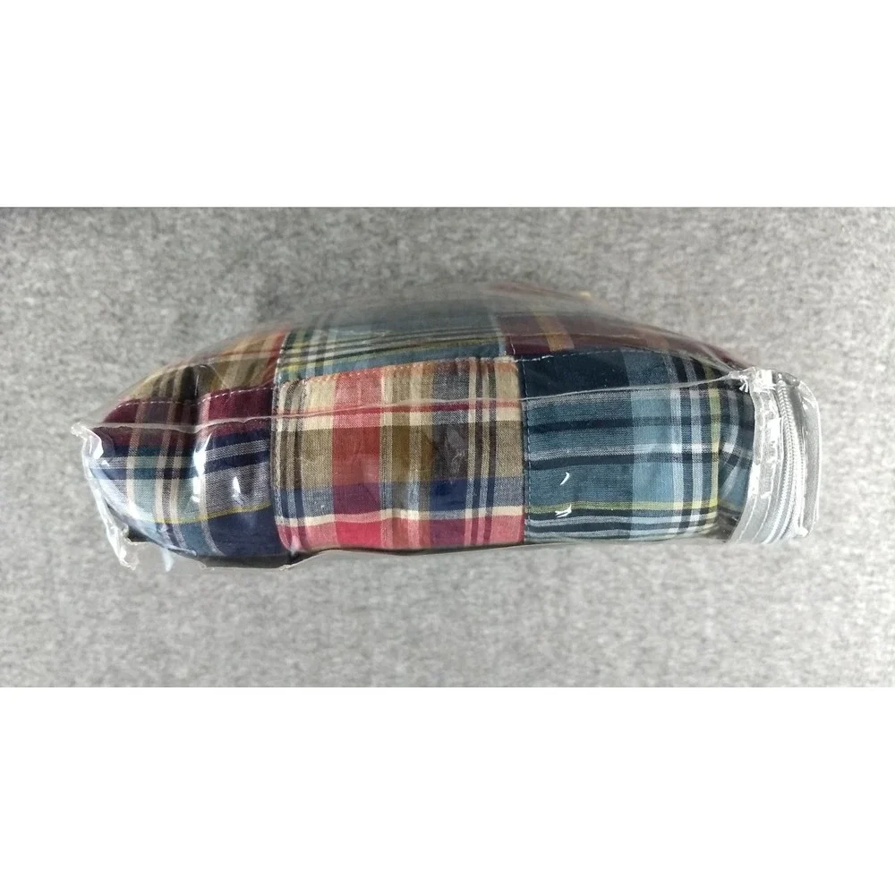Ralph‎ Lauren Standard Sham University Layne Cotton Patchwork Madras Plaid NEW